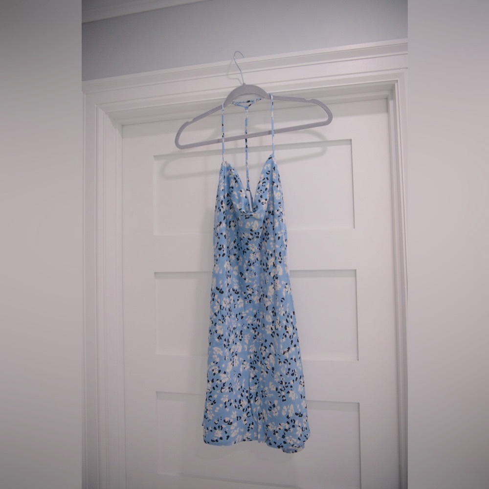 NWT ASTR The Label Blue Floral Print Dress